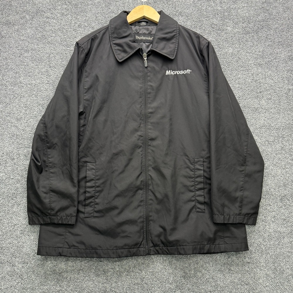 Dunbrooke Microsoft Jacket Mens XL Black Long Sleeve Lined Outdoor Tech Promo